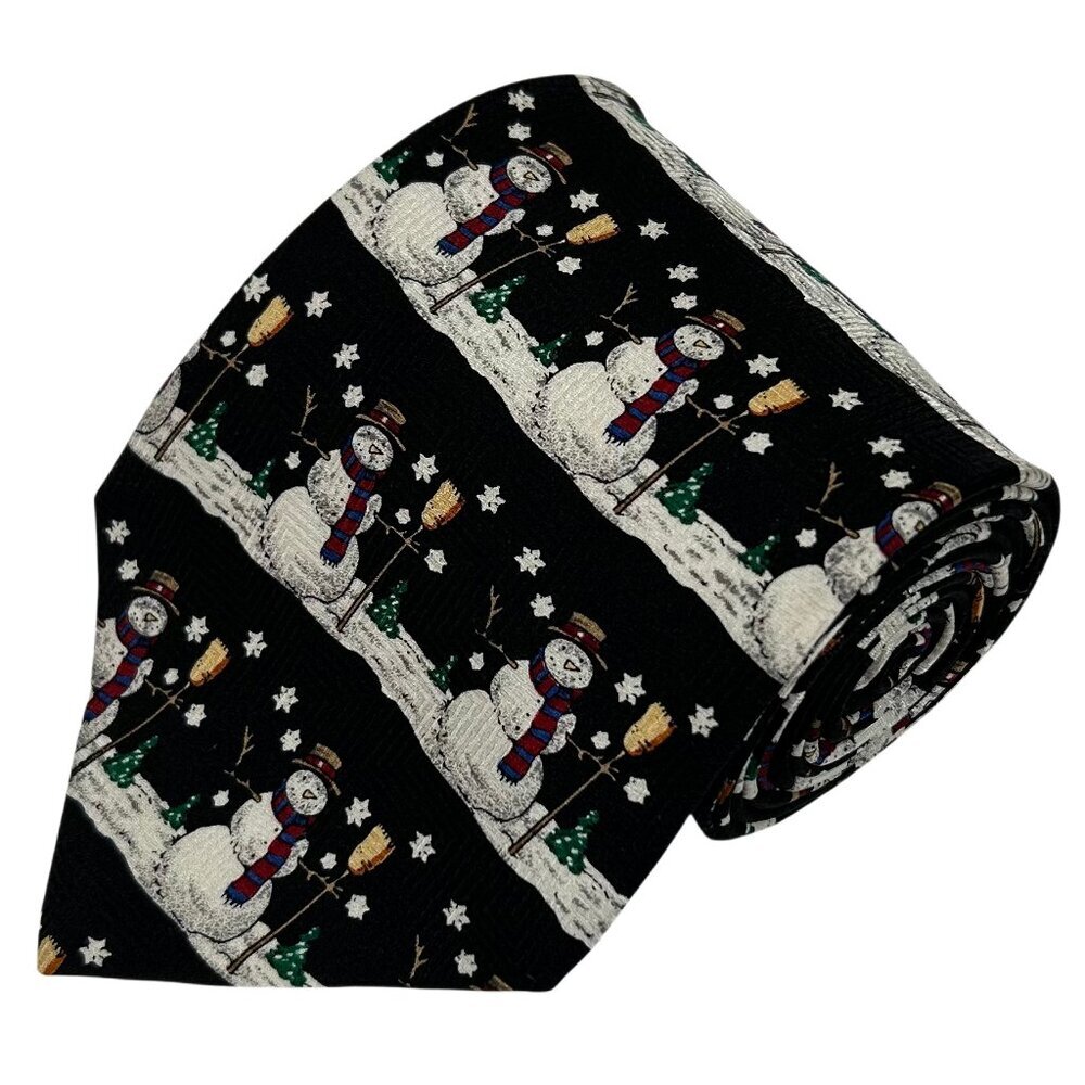 FN Men's 100% Silk Snowman Christmas Holiday Necktie Tie